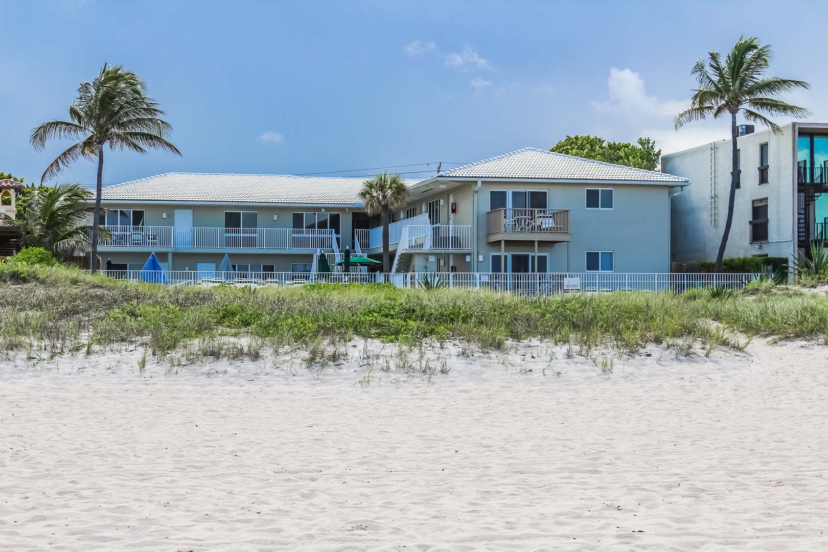 A charming view of VRI's Berkshire Beach Club in Florida